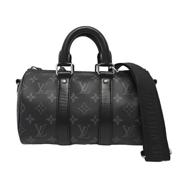 KEEPALL 25 Monogram Coated Canvas Black