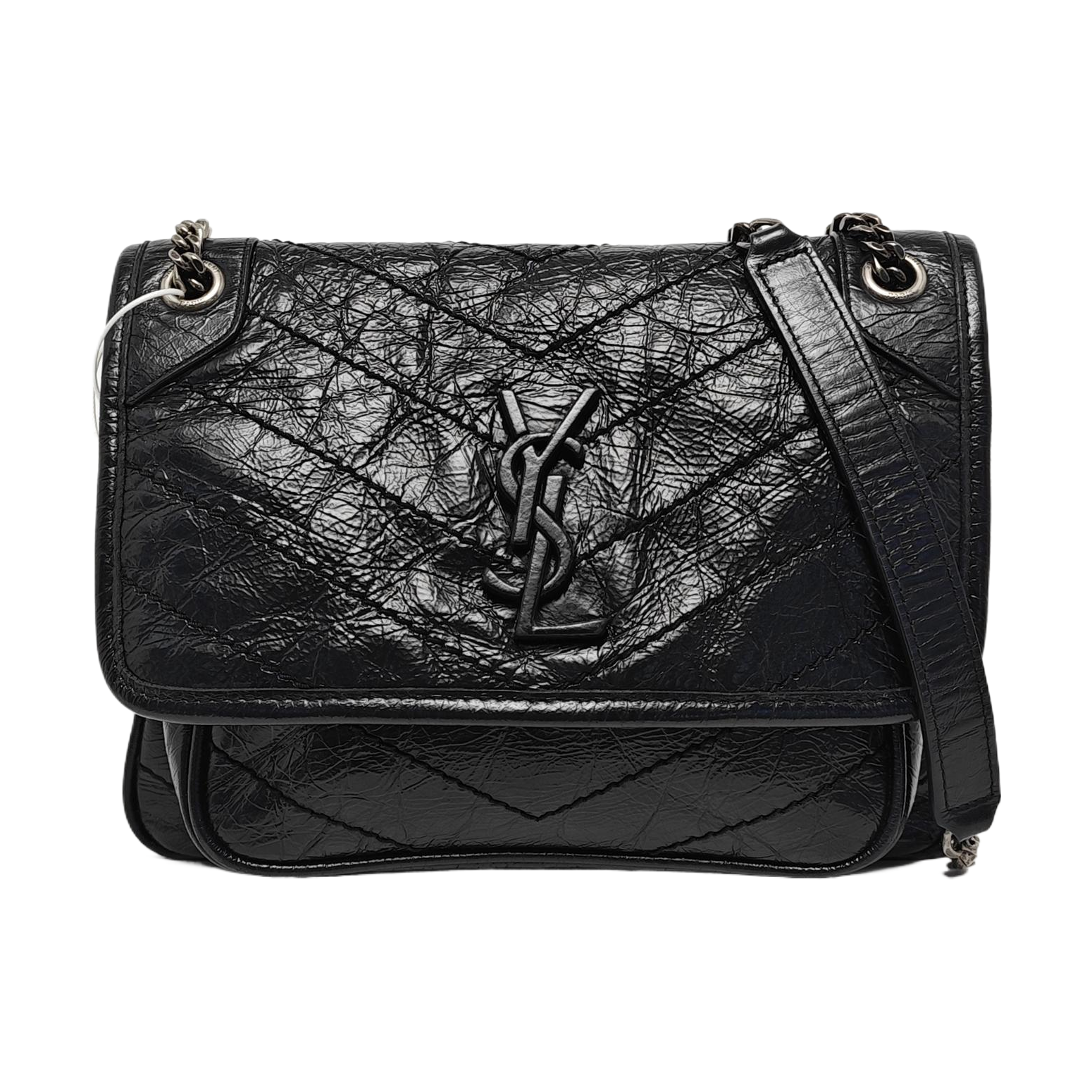 NIKI Small Chevron Calfskin Black
