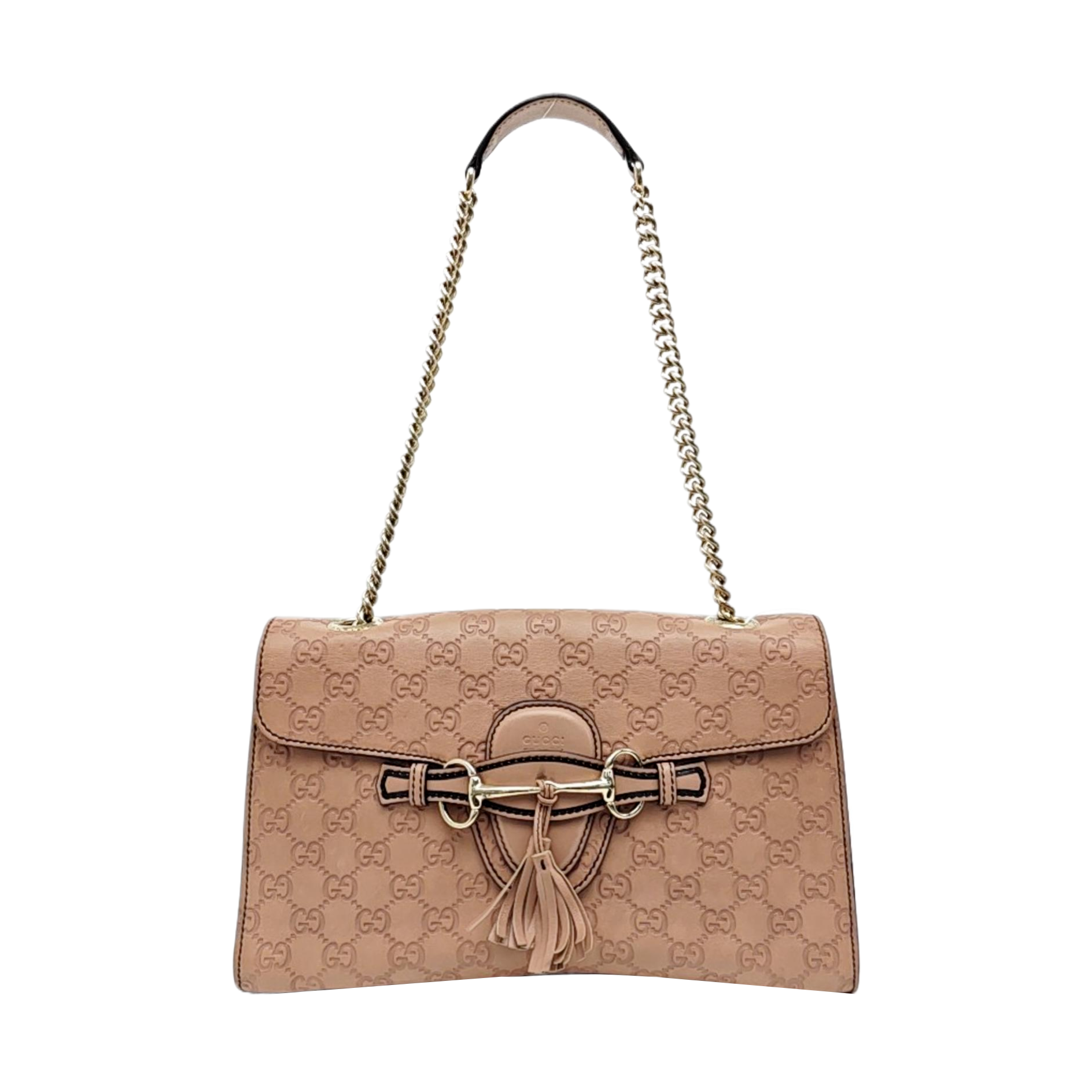 Emily Chain Monogram Calfskin Beige
