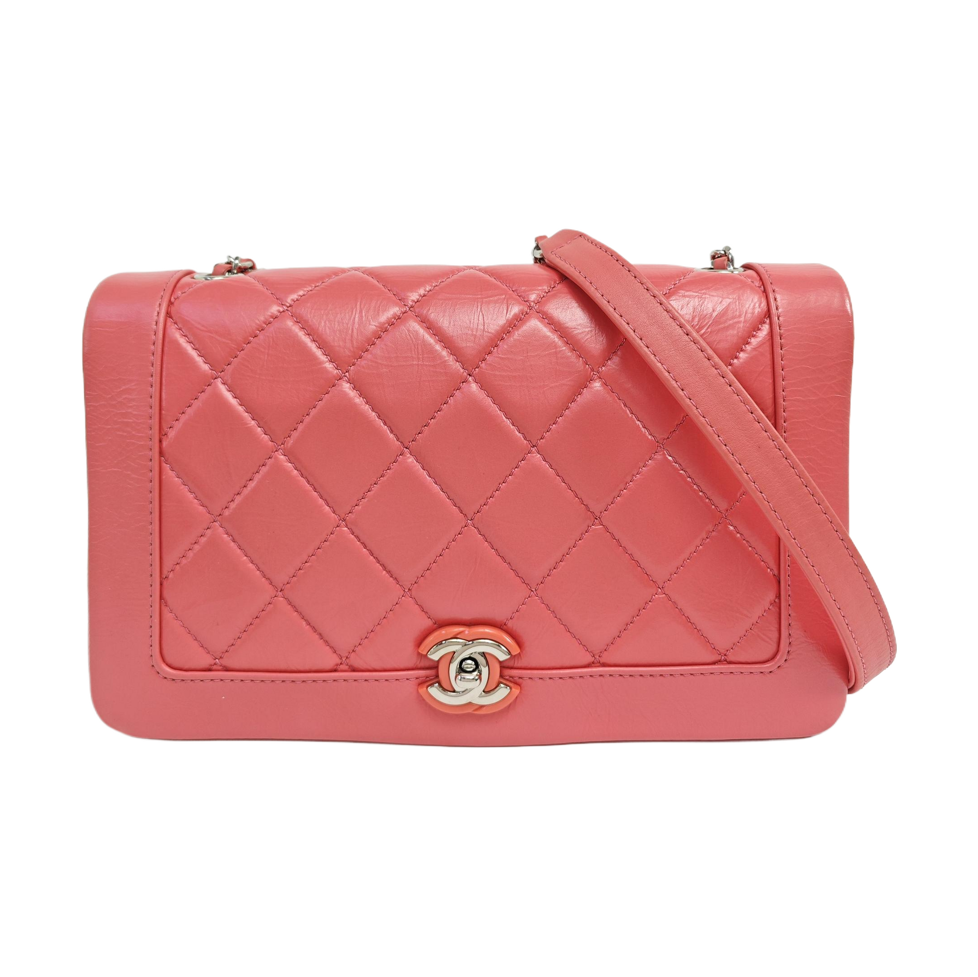 Quilted Calfskin Shoulder Bag Pink