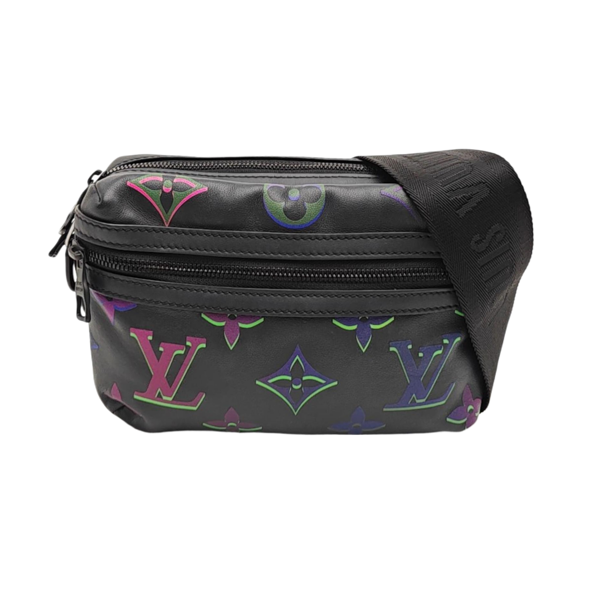 Monogram Calfskin Shoulder Bag PM Black