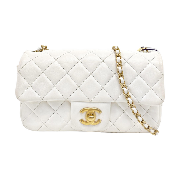 CLASSIC FLAP Mini Quilted Lambskin White