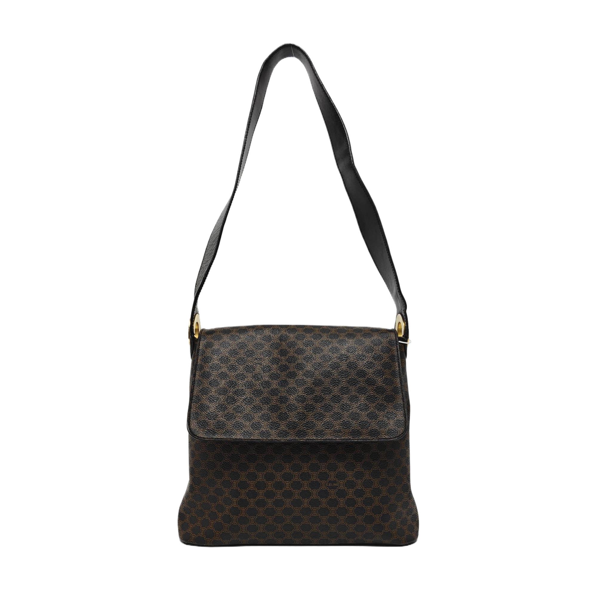 Coated Canvas Shoulder Bag Brown