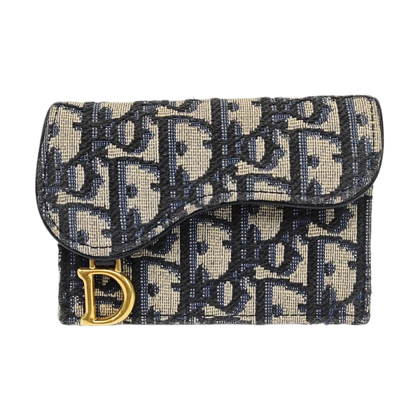 Saddle Mini Oblique Canvas Blue Coin Purse