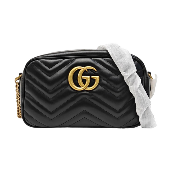 GG Marmont Small Quilted Calfskin Black