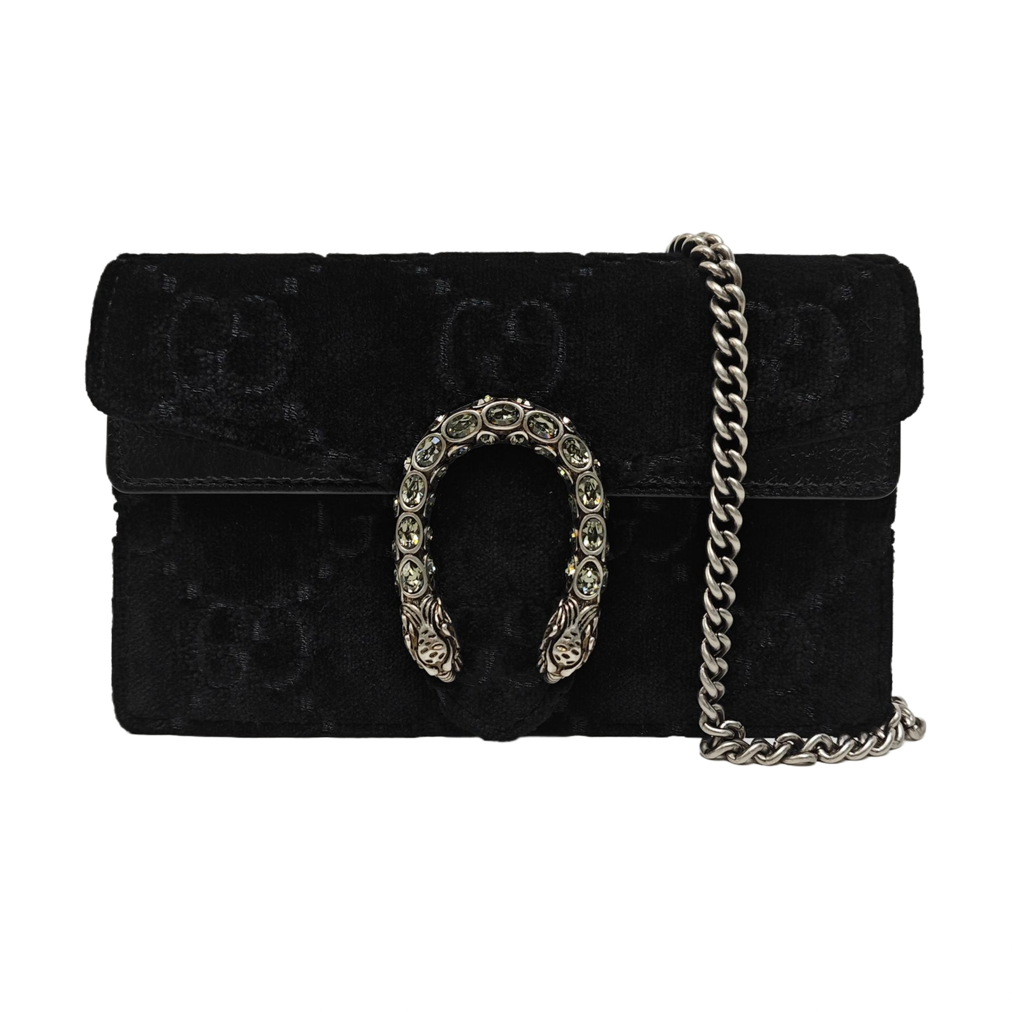 Dionysus Super Mini Monogram Velvet Black