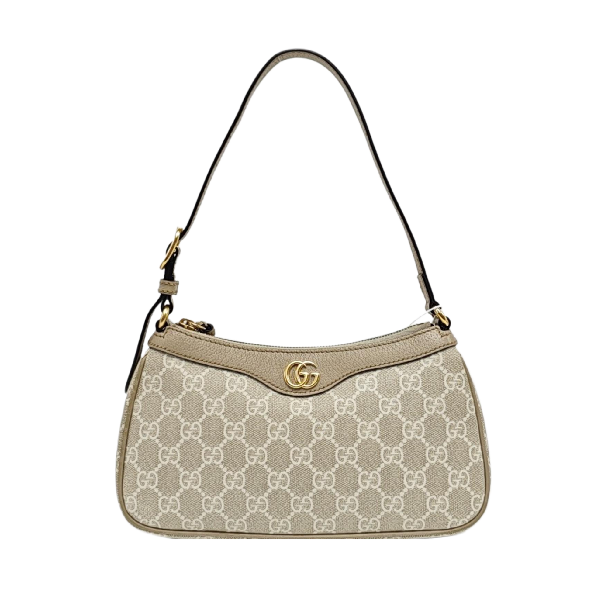 Ophidia Small Monogram Coated Canvas Beige