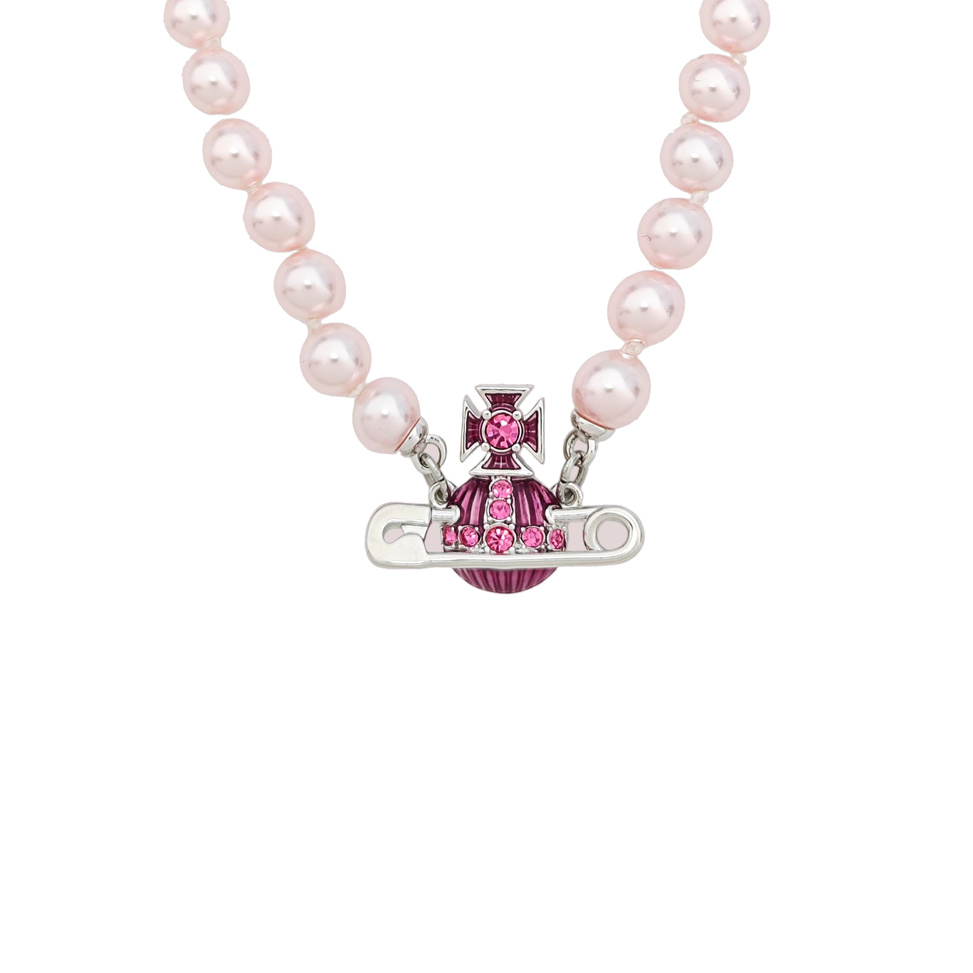 Faux Pearl Pink Necklace
