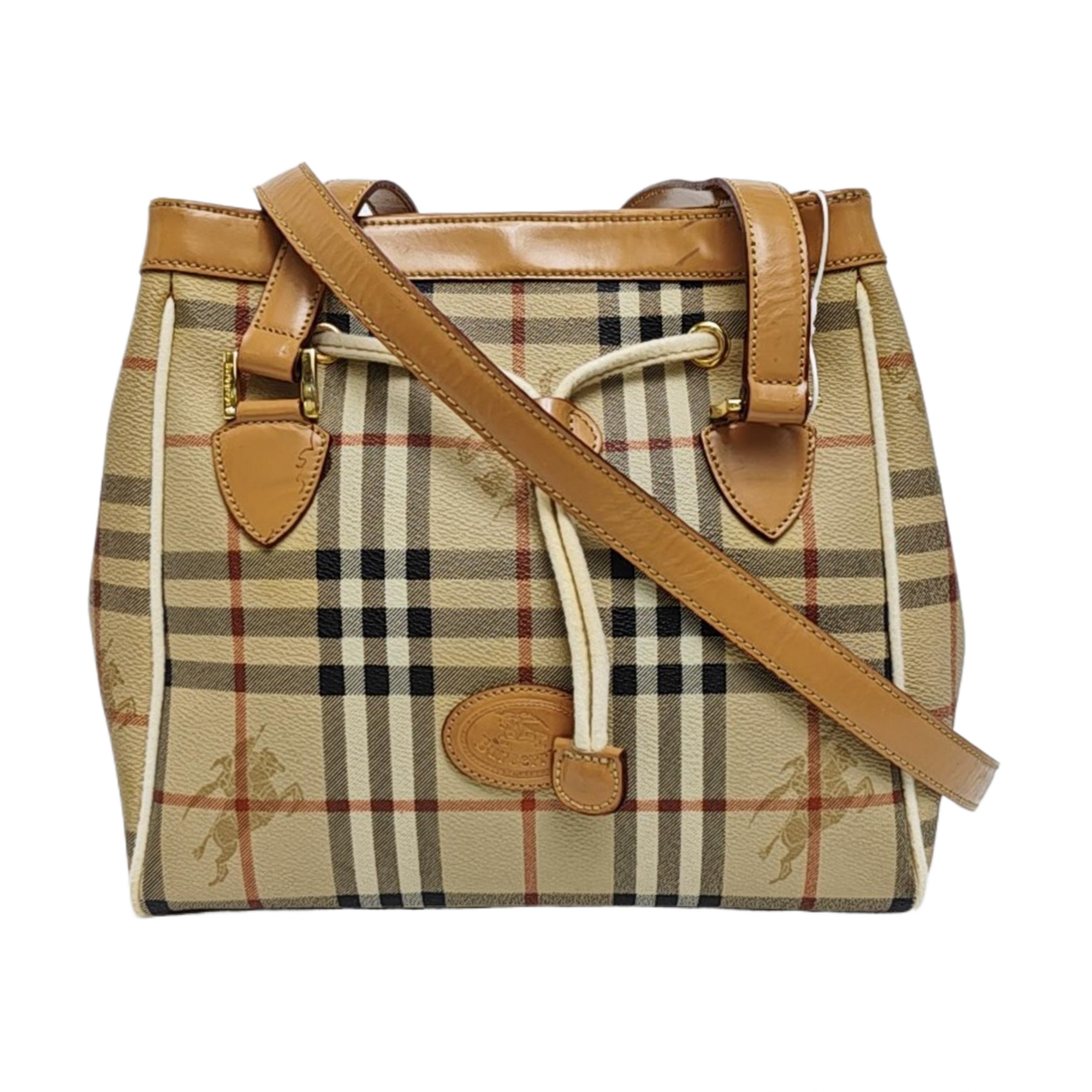 Coated Canvas Shoulder Bag Beige