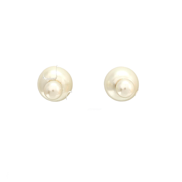 Dior Tribales Metal White Stud Earrings