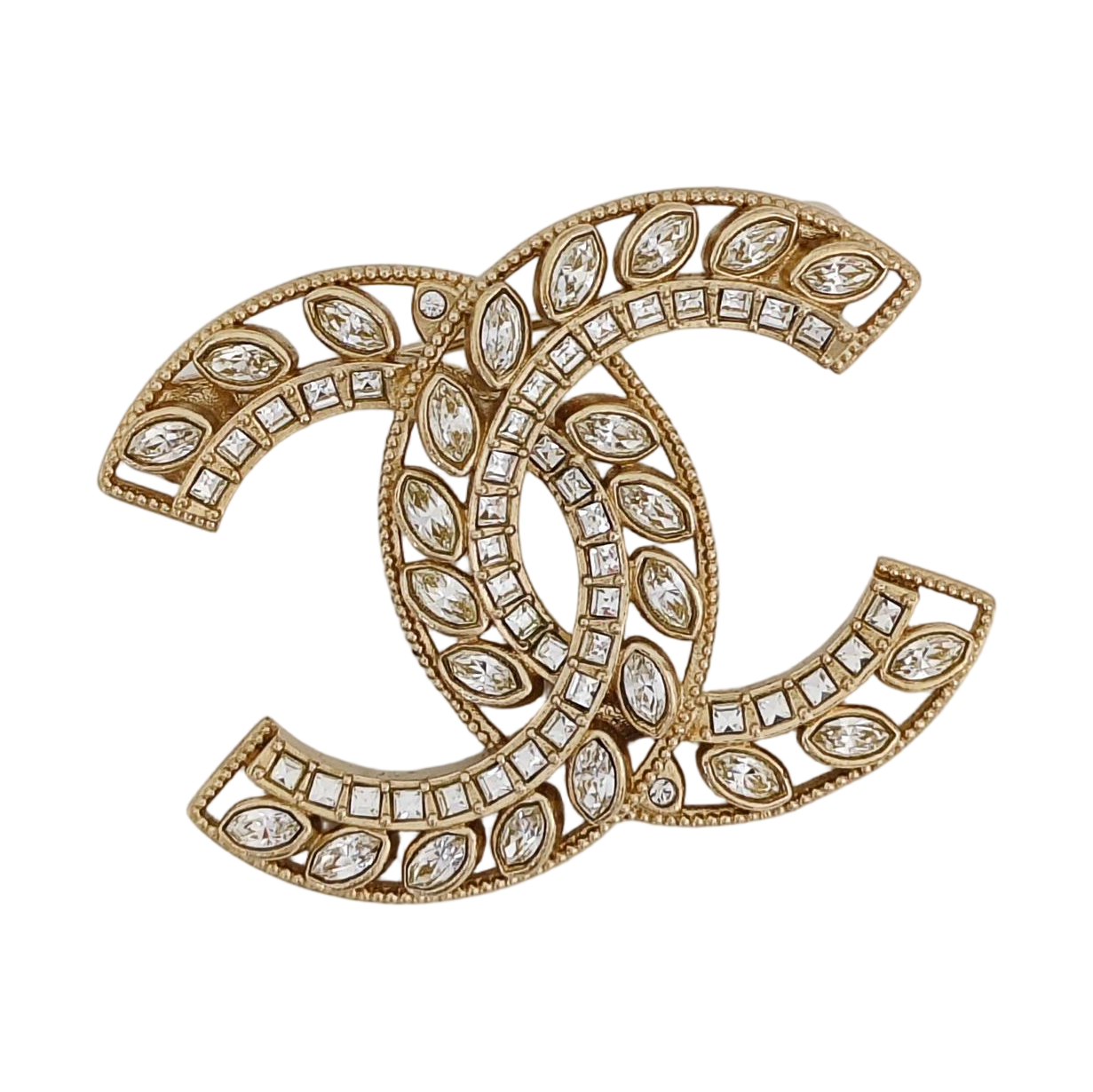 CC Logo Metal Gold Brooch