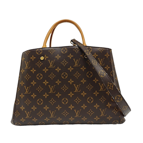 MONTAIGNE GM Monogram Coated Canvas Brown