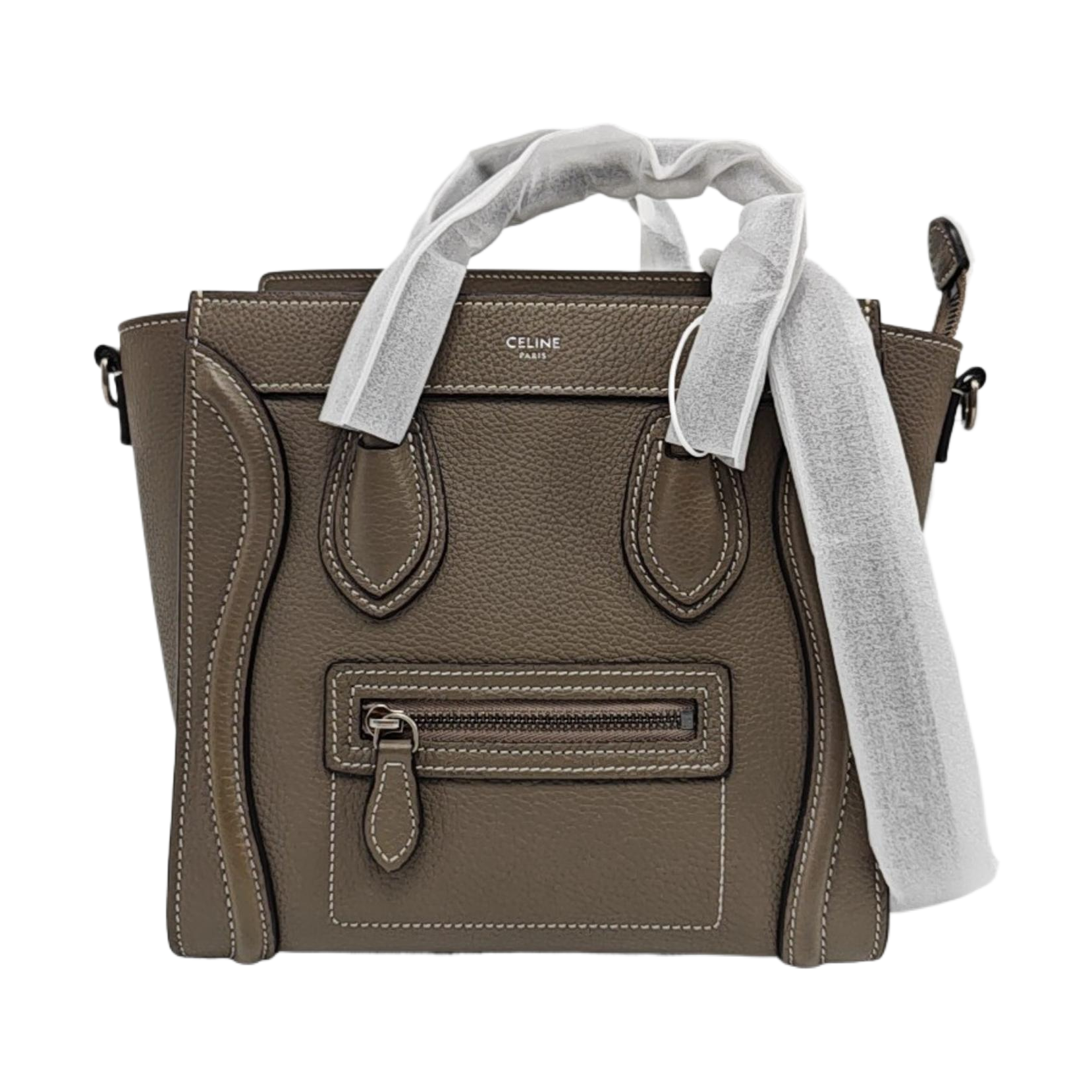 Authenticated pre-owned  LUGGAGE Nano Calfskin Grey - Tote Bag at Looply