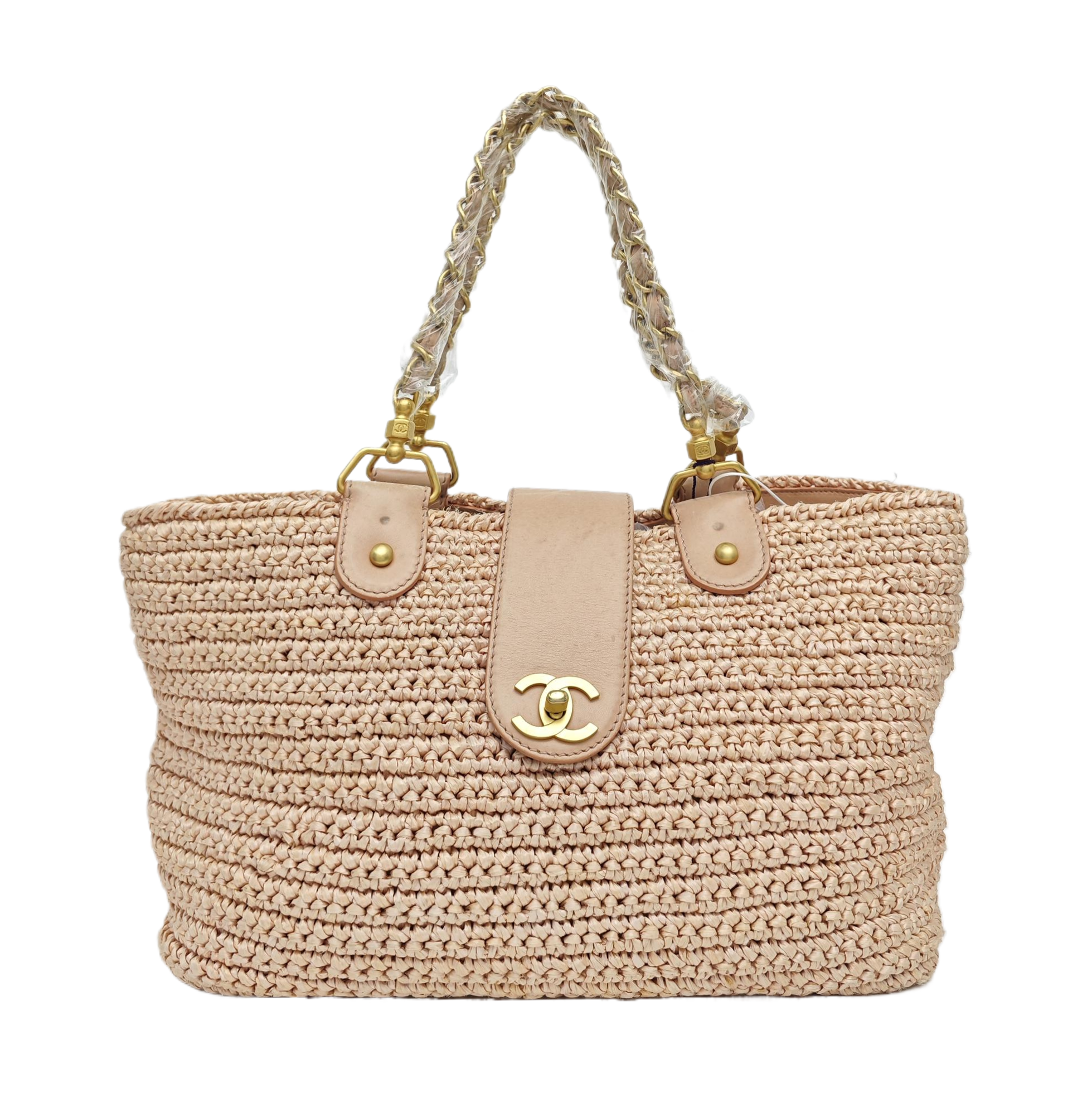 Straw Tote Bag Pink