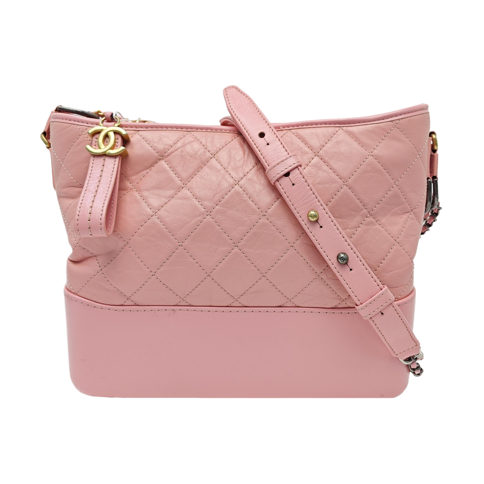 GABRIELLE Medium Quilted Calfskin Pink