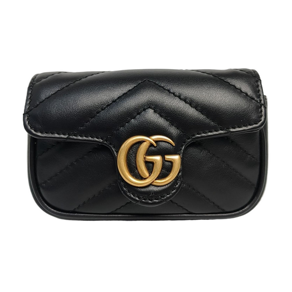 Authenticated pre-owned  GG Marmont Super Mini Quilted Calfskin Black - Clutch at Looply