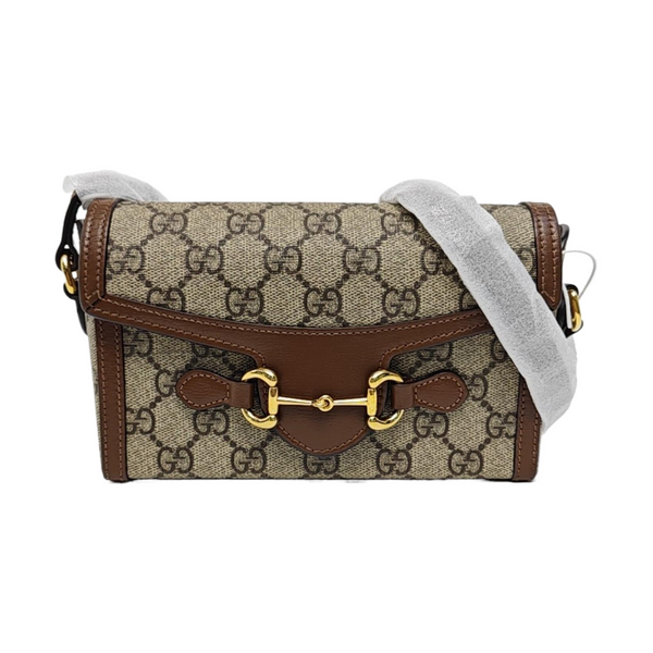 Horsebit 1955 Mini Monogram Coated Canvas Beige