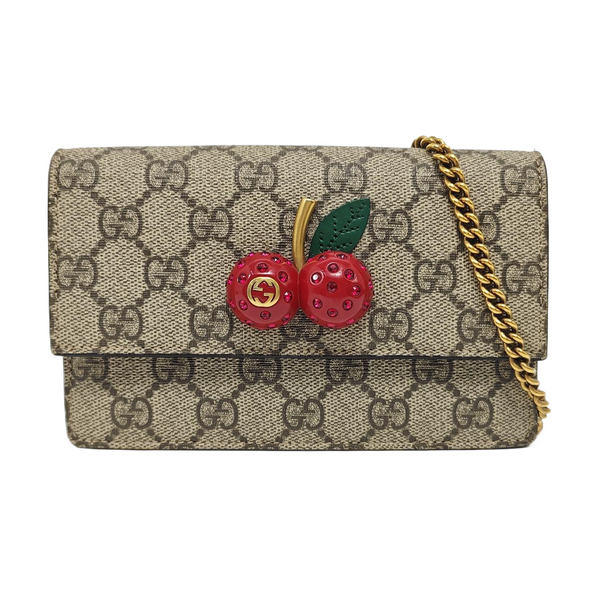 GG Supreme Mini Monogram Coated Canvas Beige