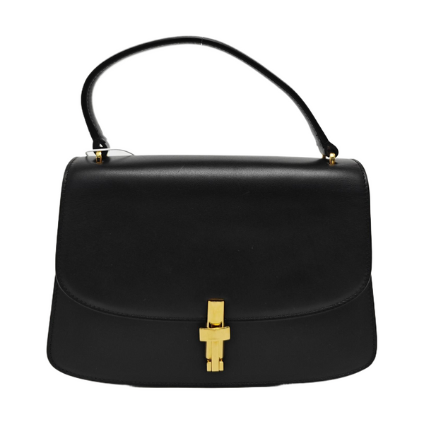 Calfskin Top Handle Bag Black