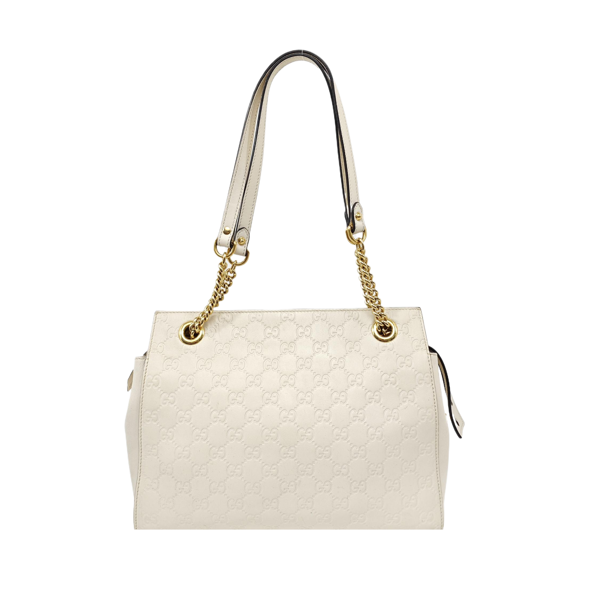 Monogram Calfskin Tote Bag White