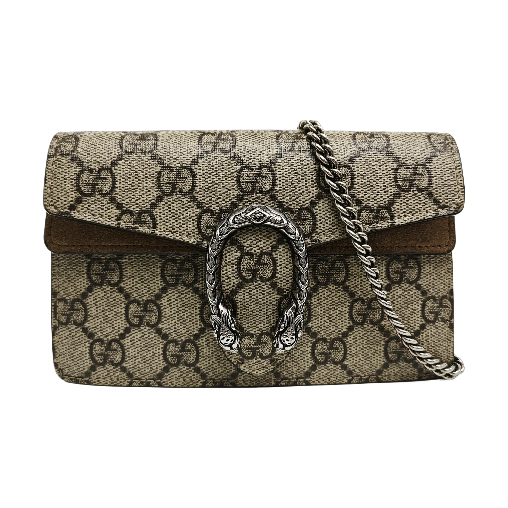 Dionysus Super Mini Monogram Coated Canvas Beige