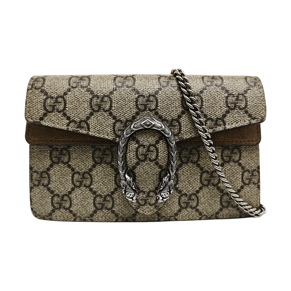 Dionysus Super Mini Monogram Coated Canvas Beige
