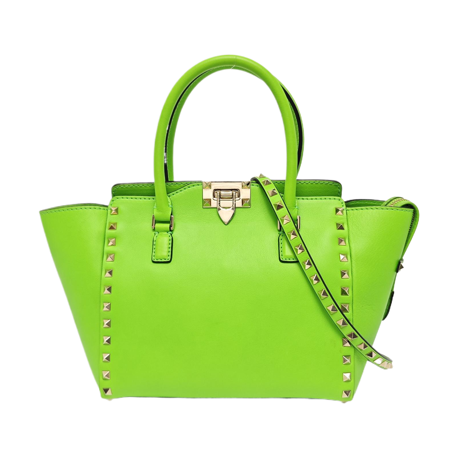 Rockstud Small Calfskin Green