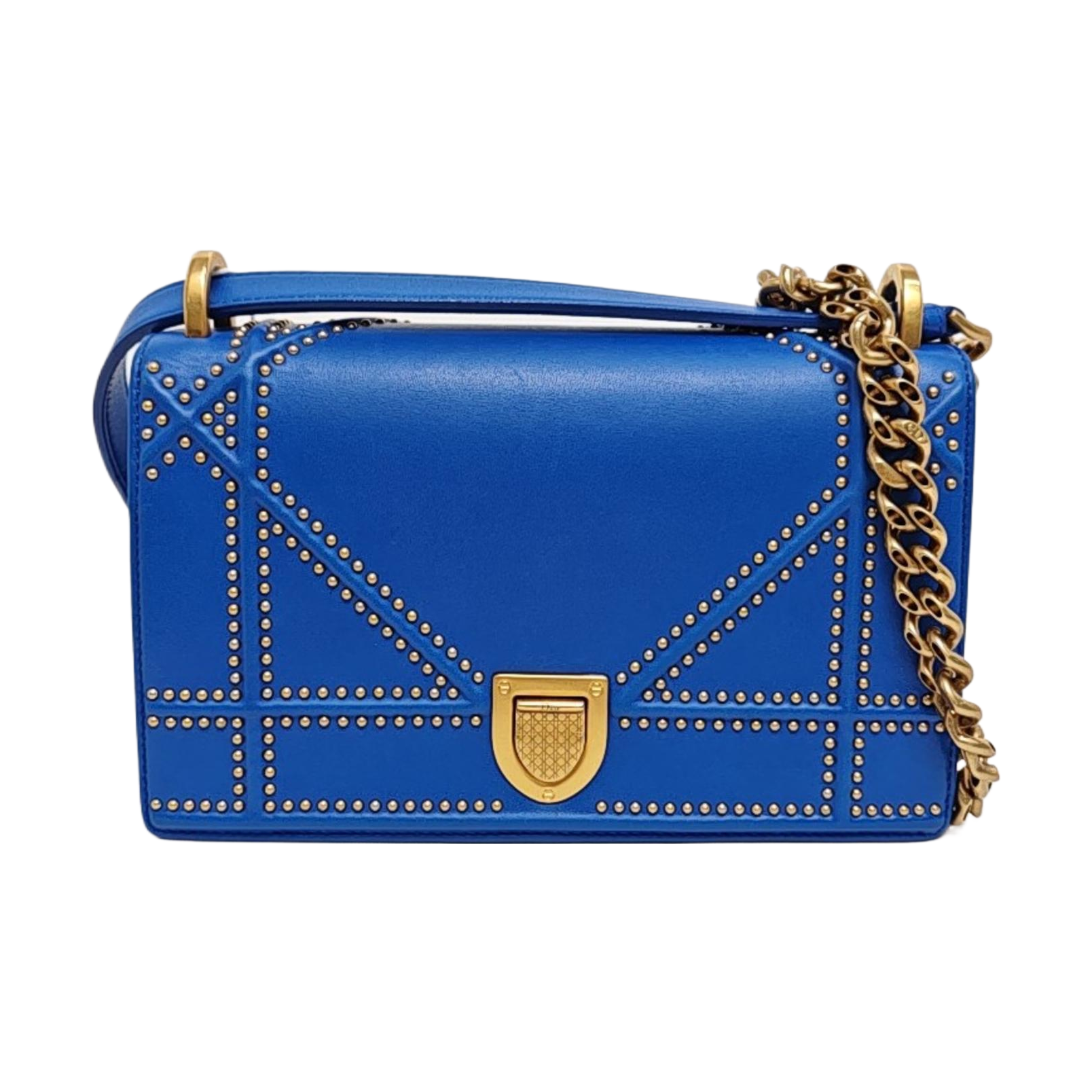 Diorama Small Cannage Calfskin Blue