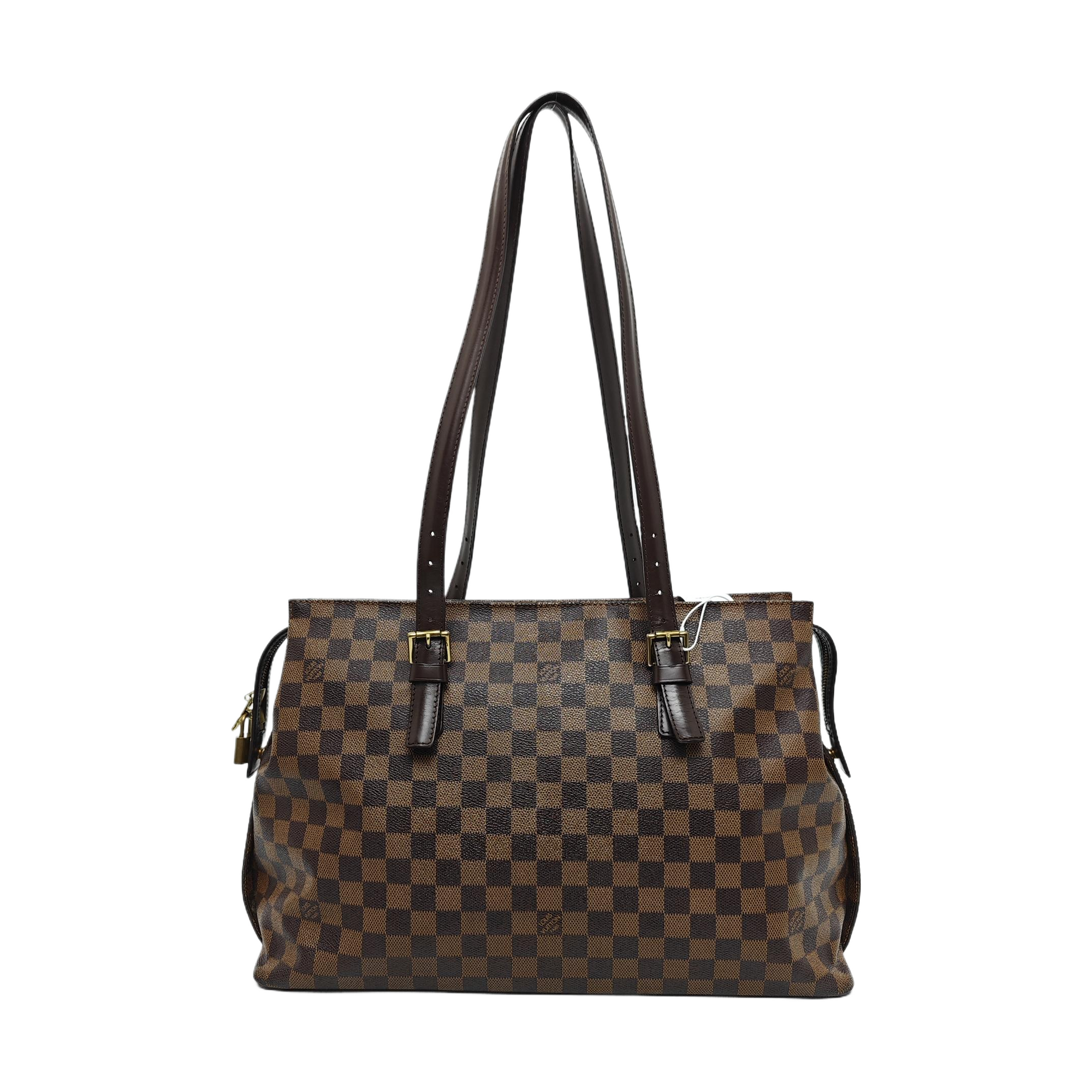 CHELSEA Damier Ebene Coated Canvas Brown