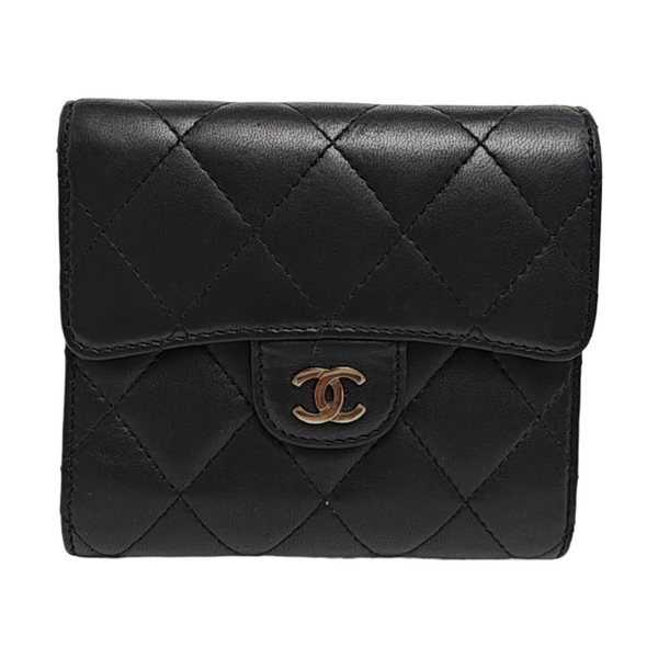 CLASSIC FLAP Small Quilted Lambskin Black Wallet