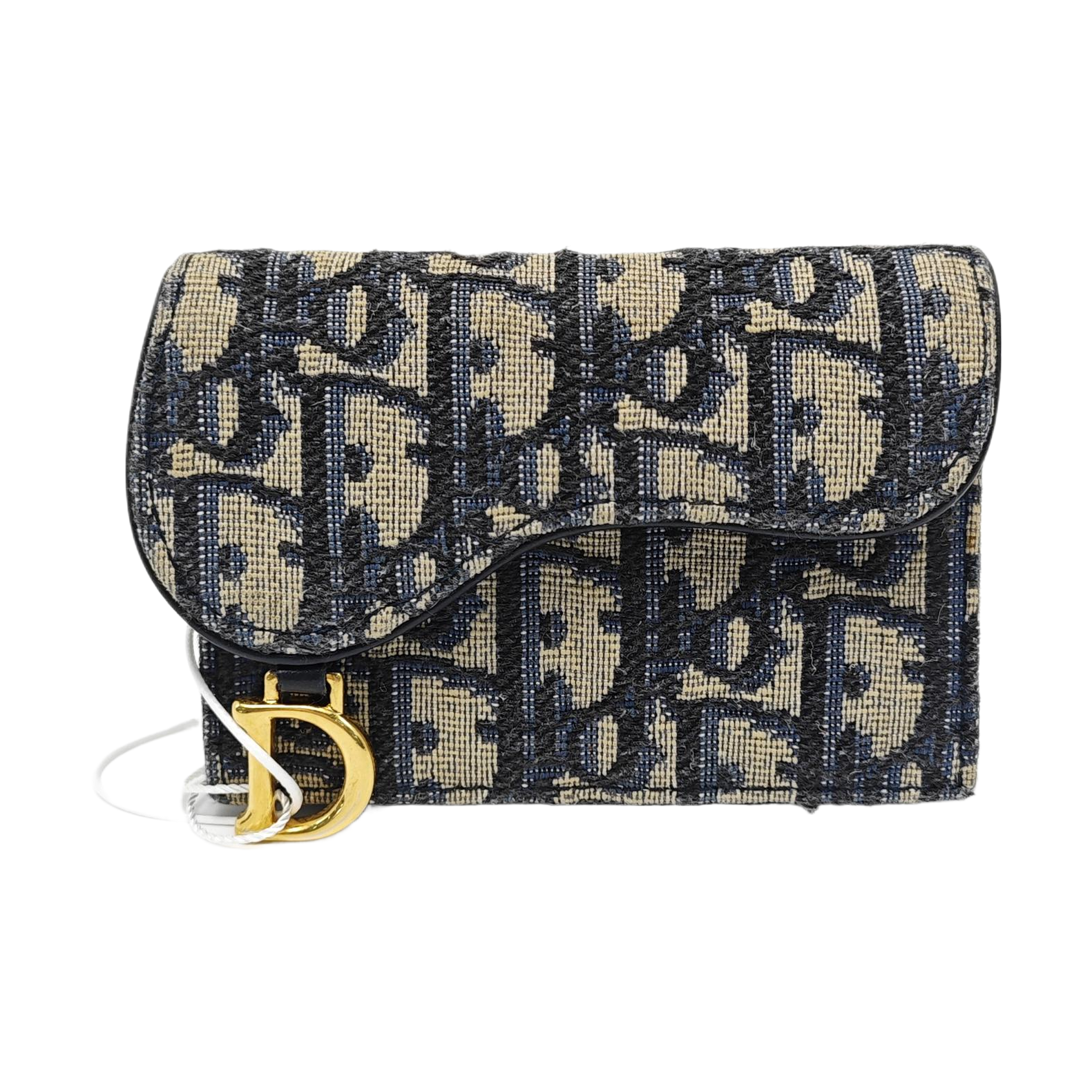 Authenticated pre-owned  Saddle Oblique Canvas Blue Wallet - Wallet at Looply