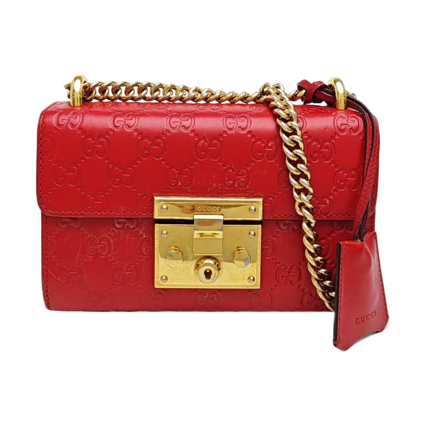 Padlock Small Monogram Calfskin Red
