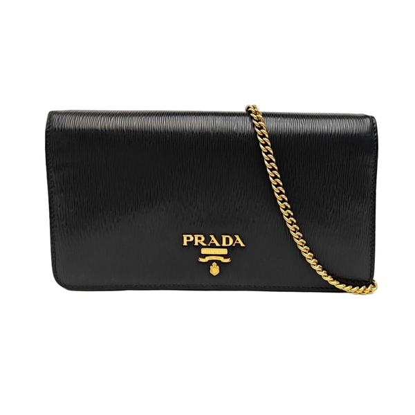 Saffiano Calfskin Shoulder Bag Black