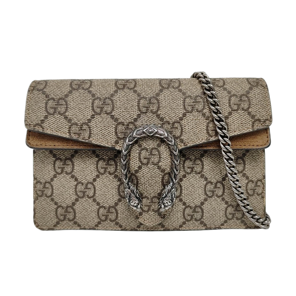 Dionysus Super Mini Monogram Coated Canvas Beige