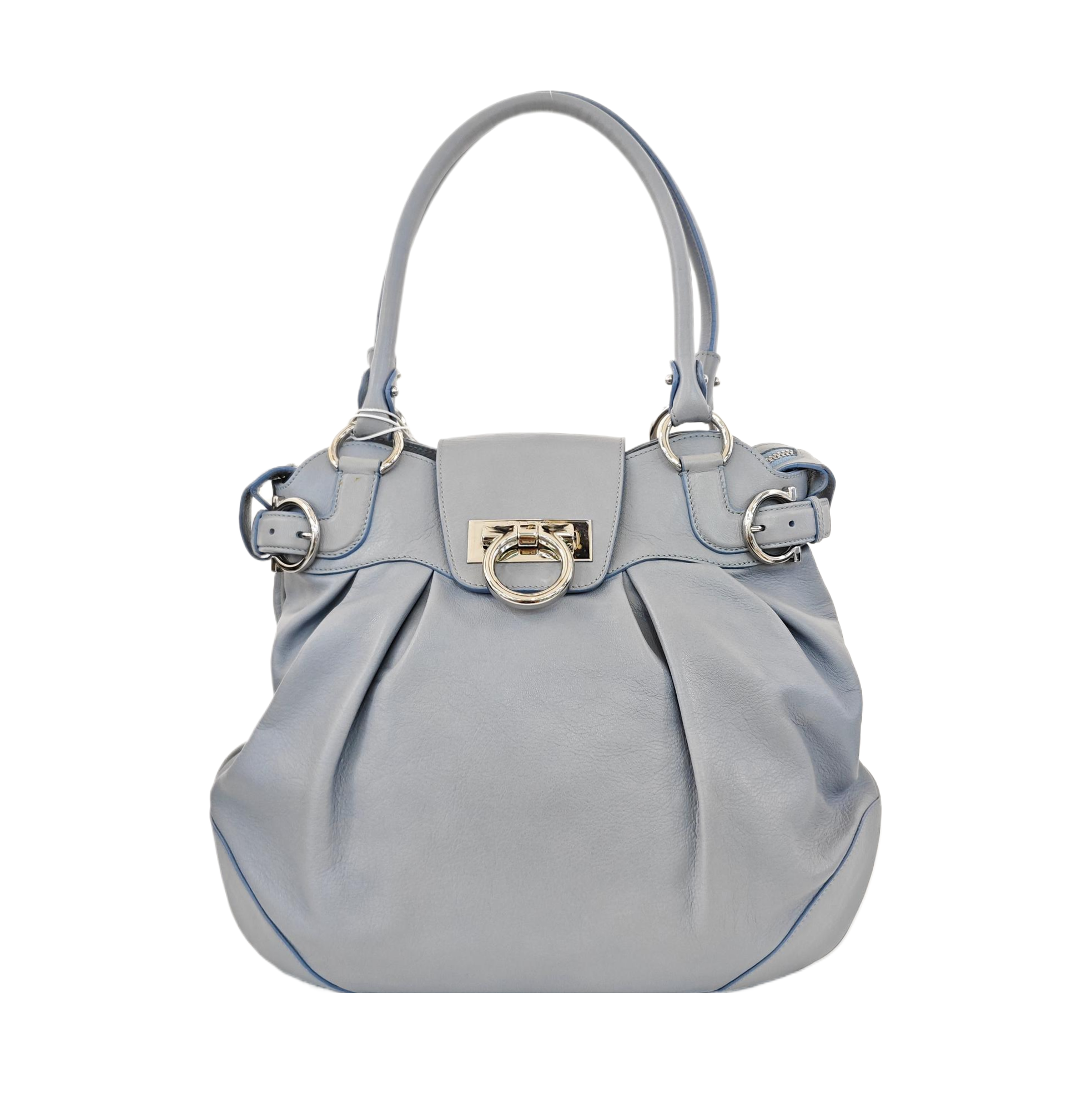 Calfskin Top Handle Bag Blue