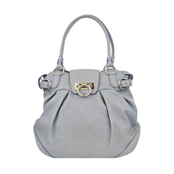 Calfskin Top Handle Bag Blue