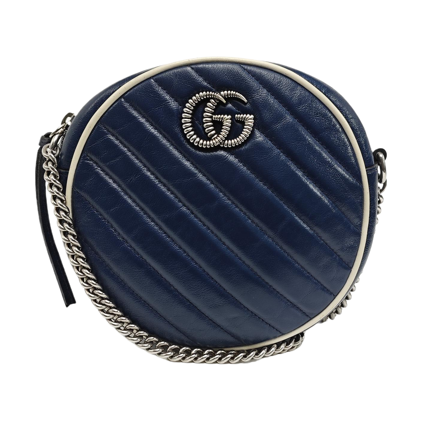 GG Marmont Mini Quilted Calfskin Blue