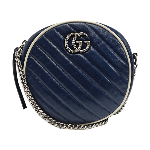 GG Marmont Mini Quilted Calfskin Blue