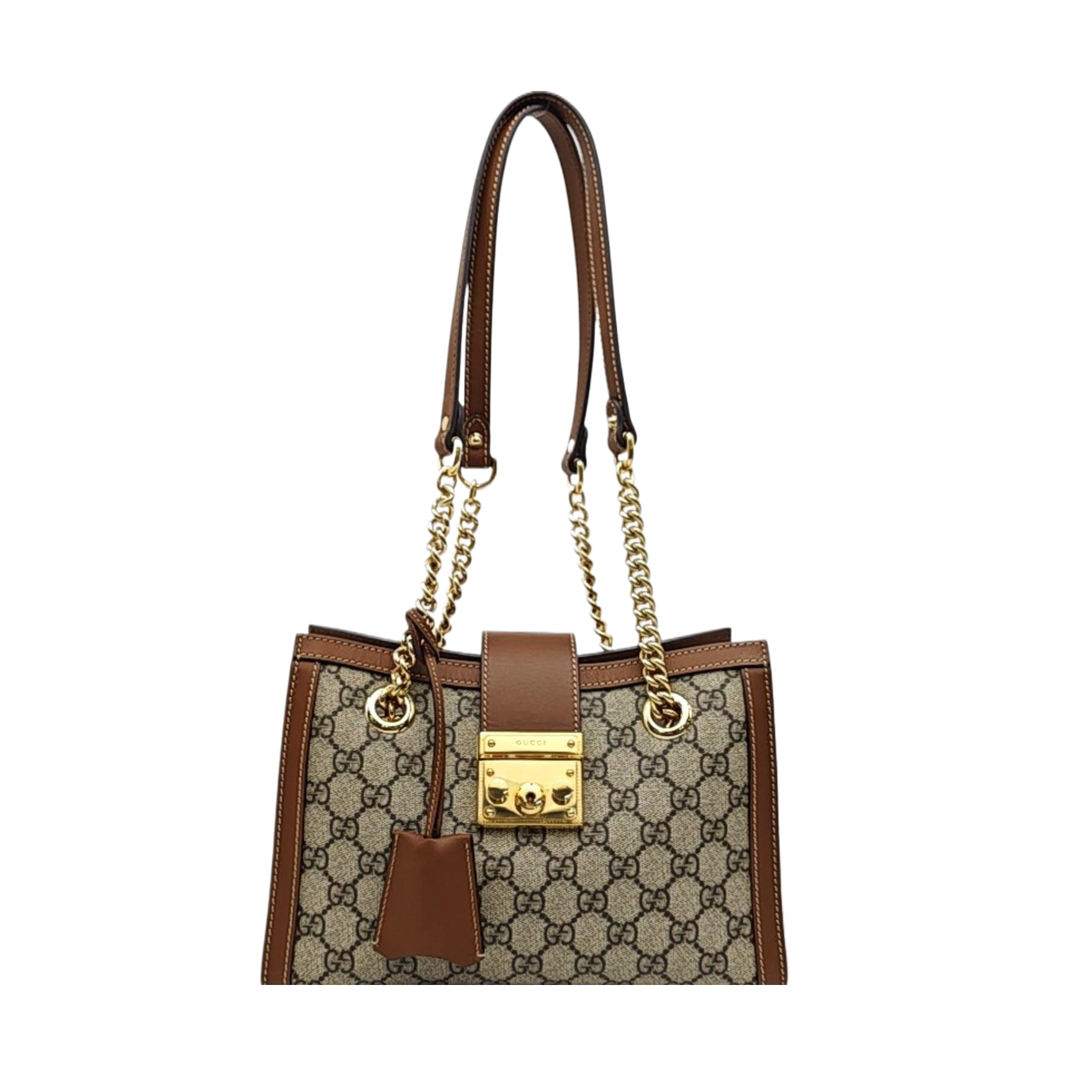 Padlock Small Monogram Coated Canvas Beige