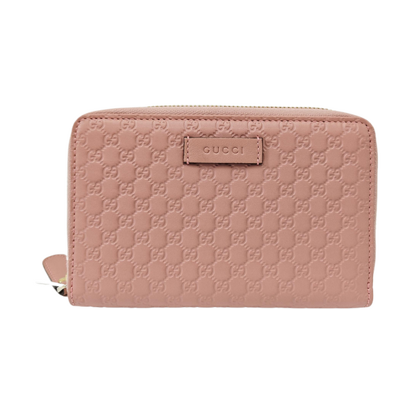 Microguccissima Monogram Calfskin Pink Wallet