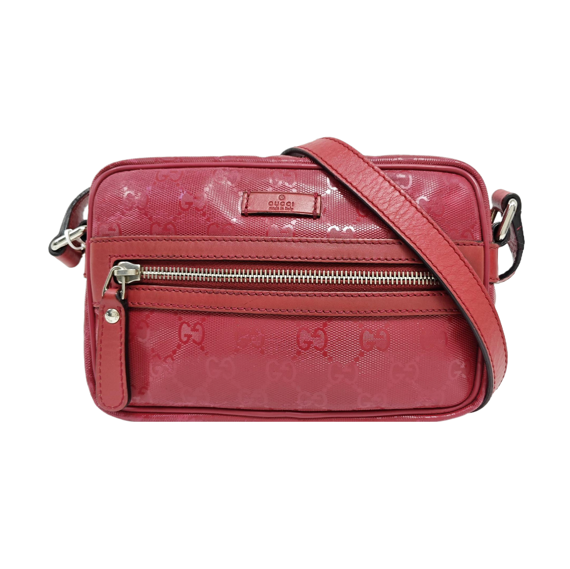 Monogram Coated Canvas Shoulder Bag Red