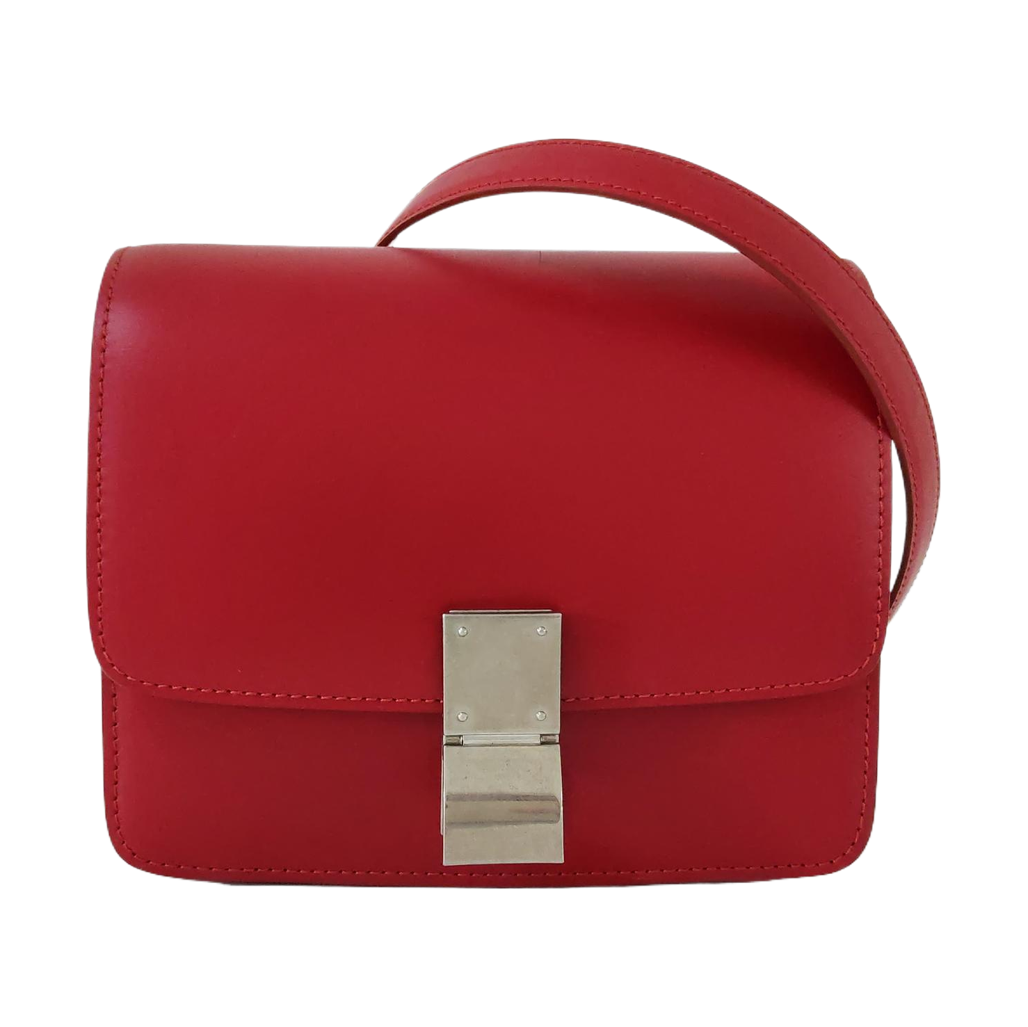 Authenticated pre-owned  CLASSIC BOX Mini Calfskin Red - Shoulder Bag at Looply