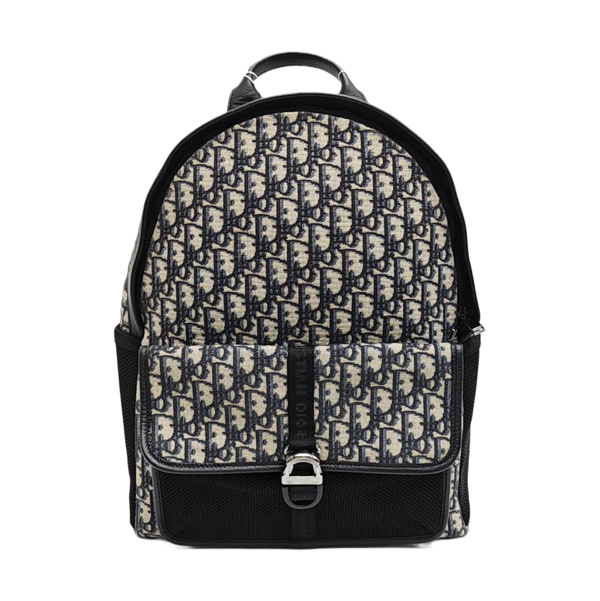 Oblique Coated Canvas Backpack Beige