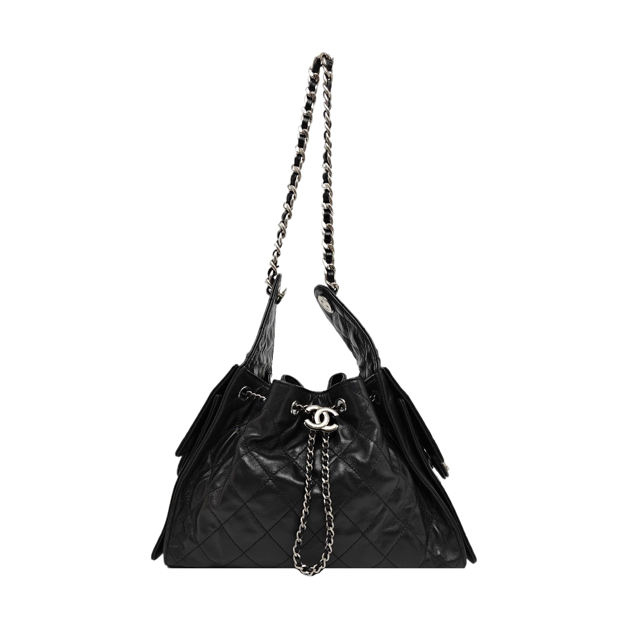 CHANEL 25 Small Quilted Calfskin Black