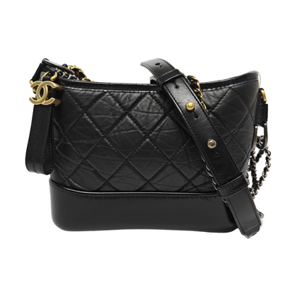 GABRIELLE Small Quilted Vintage Calf Black
