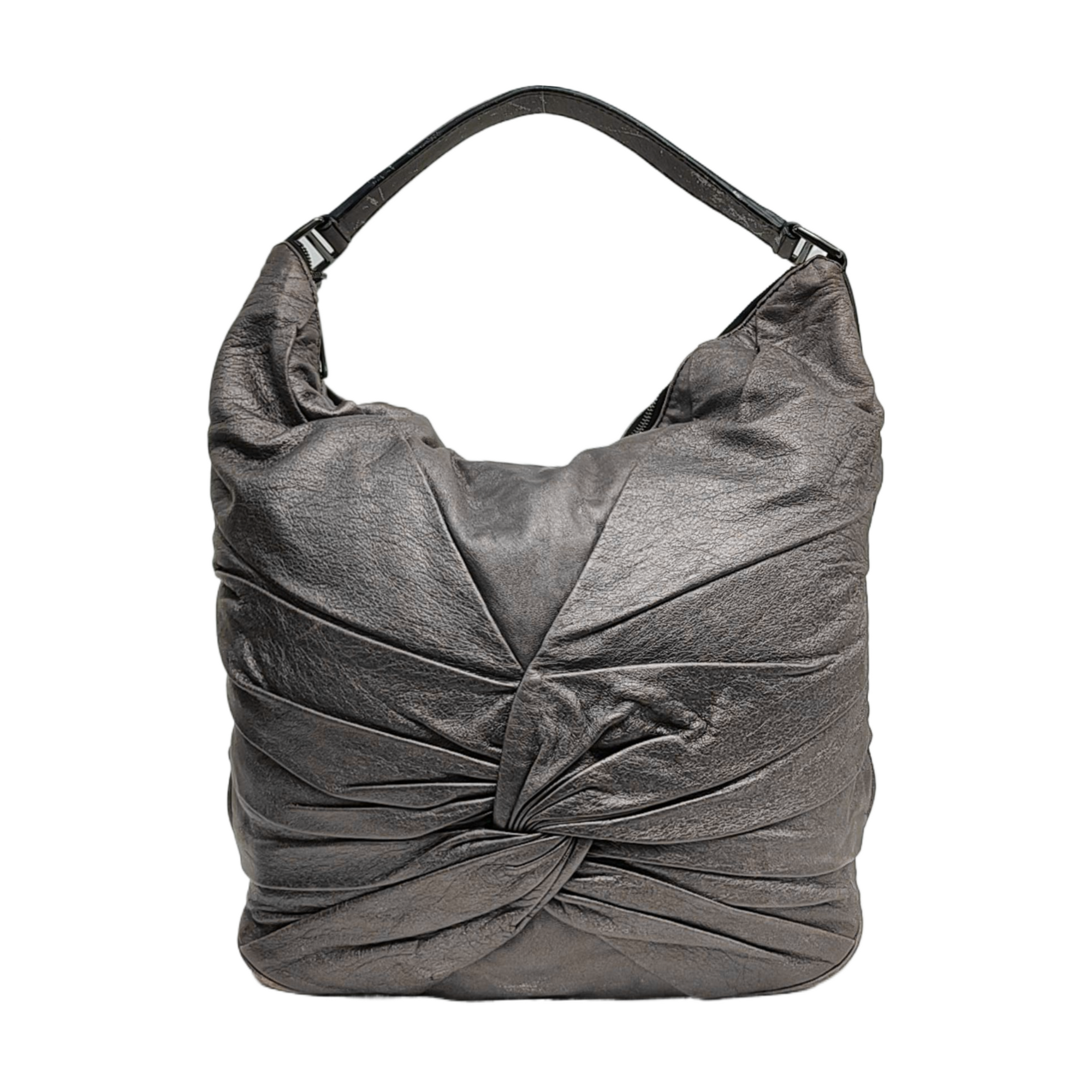 Calfskin Top Handle Bag Gray