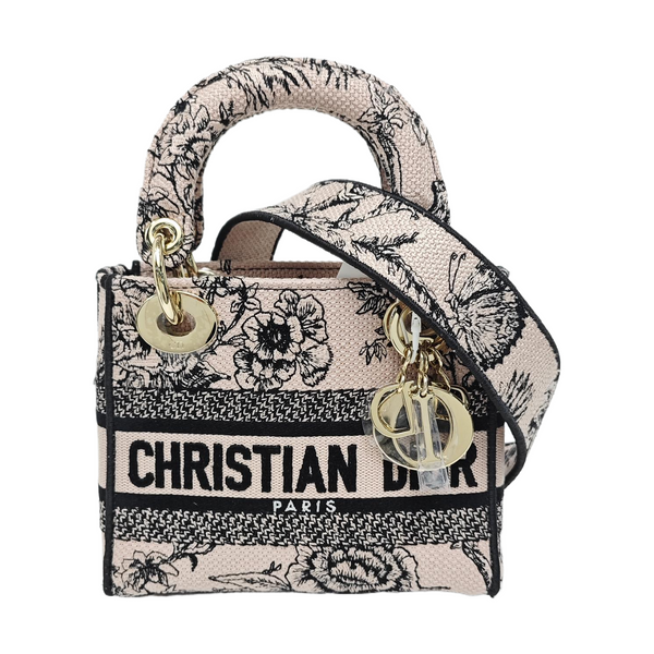 Authenticated pre-owned  Lady Dior Mini Canvas Pink - Tote Bag at Looply