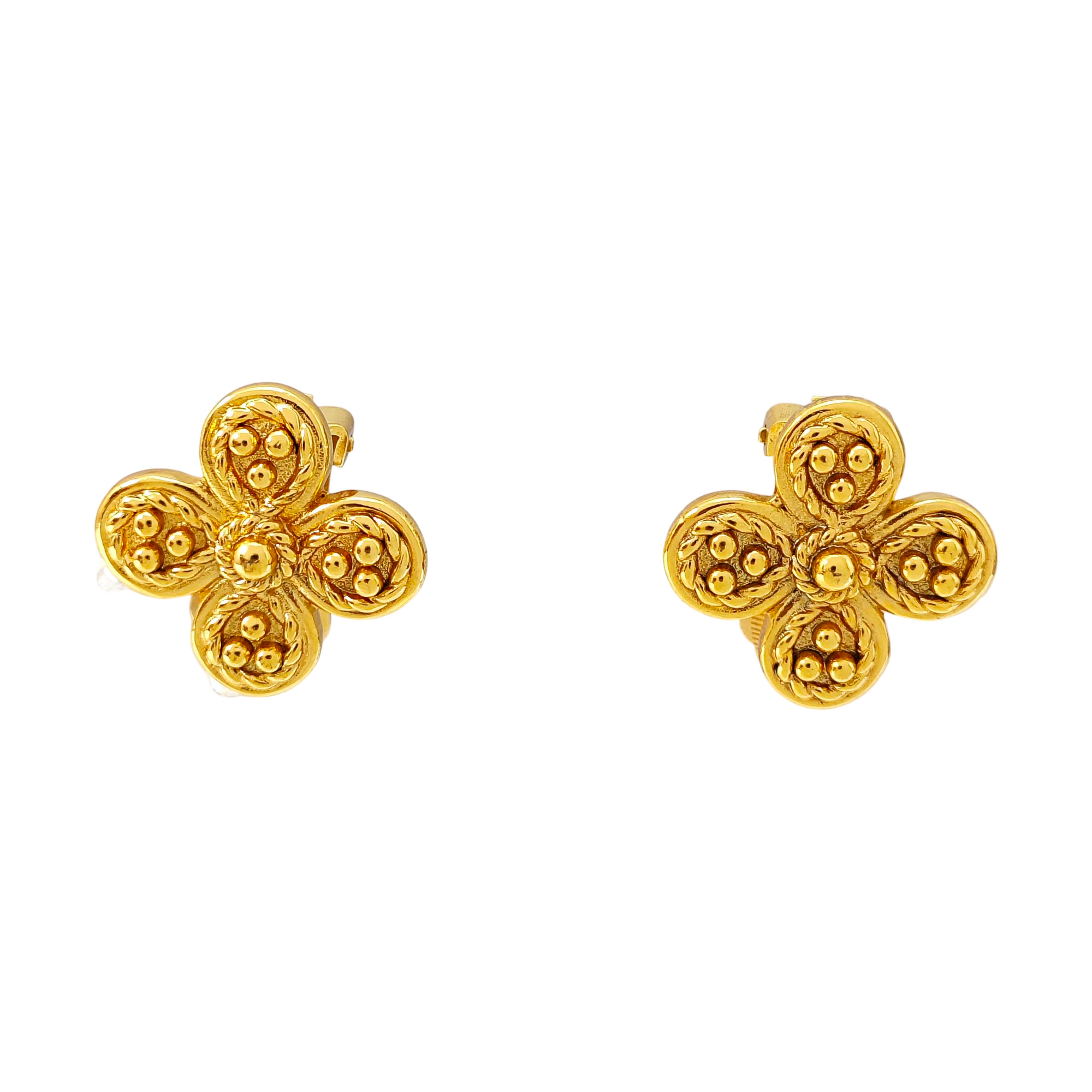 Metal Gold Clip On Earrings