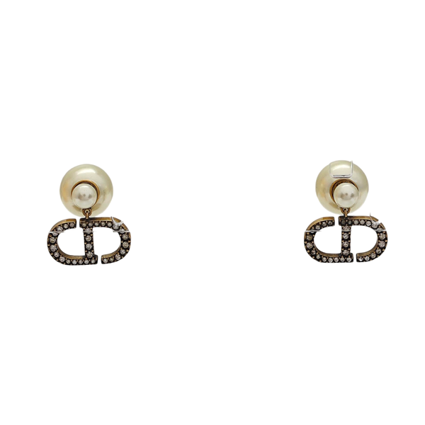 Dior Tribales Metal White Stud Earrings