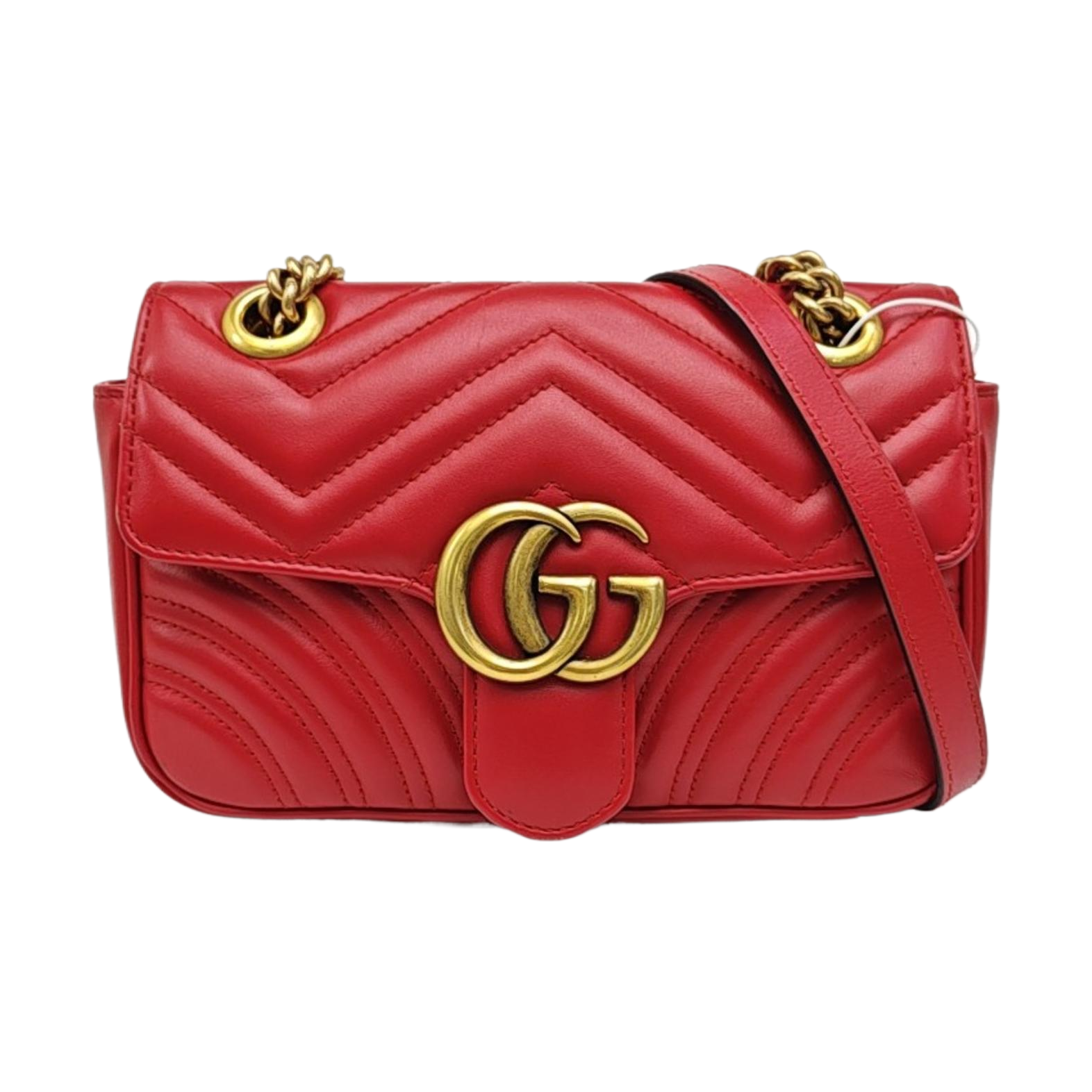GG Marmont Small Quilted Calfskin Red